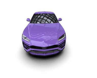 modern mor araba beyaz arka planda izole edilmiş