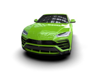 yeşil modern araba - 3D görüntüleme