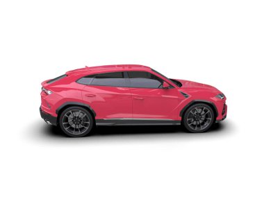 Modern araba beyaz arka planda izole edilmiş. 3d illüstrasyon