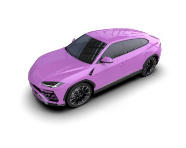 mor spor araba - 3 boyutlu illüstrasyon
