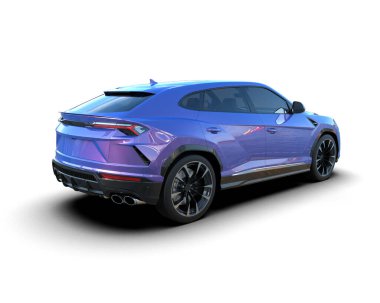 Spor mavi araba. 3d oluşturma