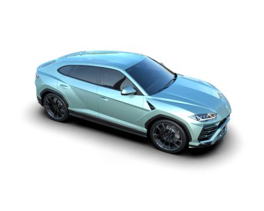 Araba beyaz arka planda izole edilmiş. 3D görüntüleme - illüstrasyon