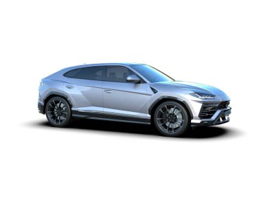 Araba arka planda izole. 3D görüntüleme - illüstrasyon