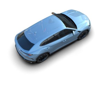 Beyaz arka planda izole edilmiş modern lüks araba. 3d oluşturma