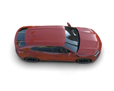 Modern araba beyaz arka planda izole edilmiş. 3 Boyutlu Hazırlama