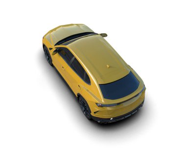 beyaz arka planda modern kompakt araba