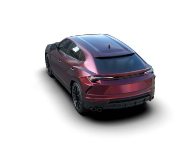 Beyaz arka planda modern bir araba. 3d illüstrasyon