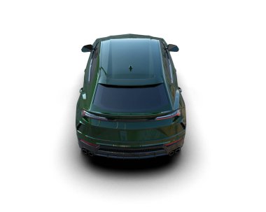 Bir arabanın 3 boyutlu görüntülenmesi - beyaz arkaplanda izole edilmiş