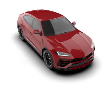 kırmızı modern araba - ön görünüm.