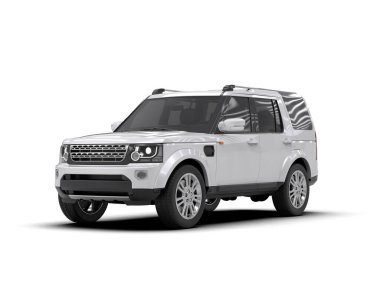 modern beyaz SUV arabası beyaz arkaplanda izole edildi