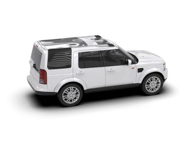modern beyaz SUV arabası beyaz arkaplanda izole edildi