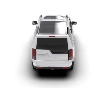 modern beyaz SUV arabası beyaz arkaplanda izole edildi
