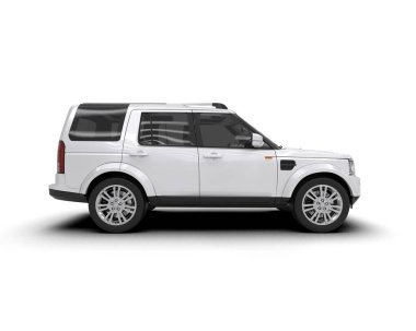 modern beyaz SUV arabası beyaz arkaplanda izole edildi