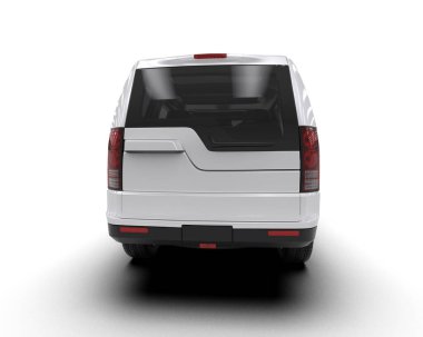 modern beyaz SUV arabası beyaz arkaplanda izole edildi
