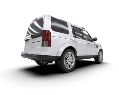 modern beyaz SUV arabası beyaz arkaplanda izole edildi