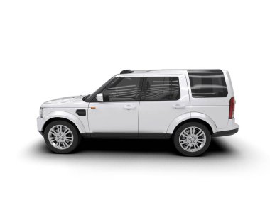 modern beyaz SUV arabası beyaz arkaplanda izole edildi