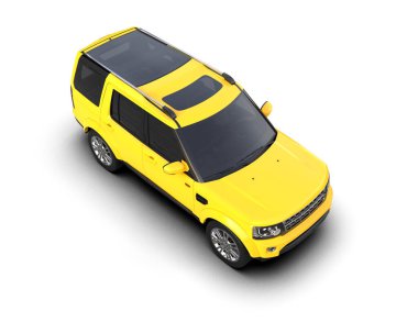 araba sarısı renk 3 boyutlu resimleme