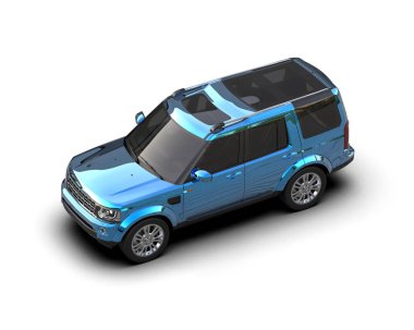 Mavi arazi aracı. 3d oluşturma