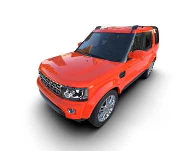 Beyaz arka plan üzerinde izole kırmızı modern otomobil