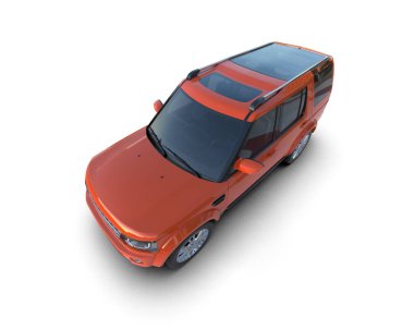 Beyaz bir arka plan üzerinde modern kırmızı araba