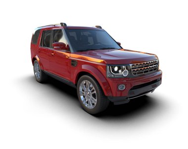red modern car on a white background