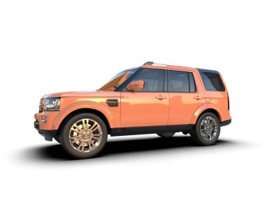 modern araba kırpma yolu ile beyaz zemin üzerinde izole - illüstrasyon