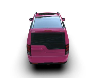 beyaz arka planda modern pembe araba