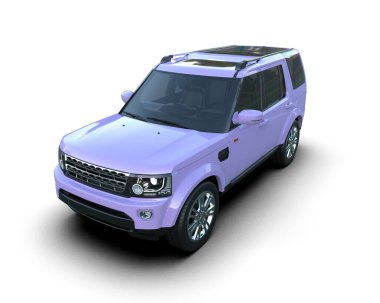 modern araba kırpma yolu ile beyaz arkaplanda izole