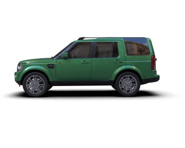 yeşil araba modern SUV - yan görünüm