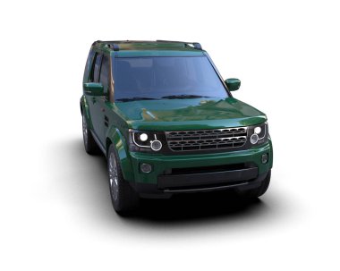 beyaz arka planda modern yeşil araba