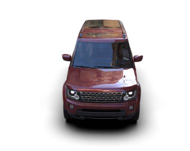 Modern araba arka planda izole edilmiş. 3D görüntüleme - illüstrasyon