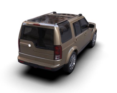 Beyaz arka planda bir cip. 3d oluşturma.