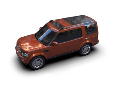 turuncu modern SUV arabası - 3 boyutlu illüstrasyon