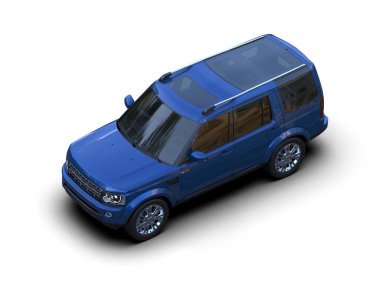 mavi küçük modern aile arabası