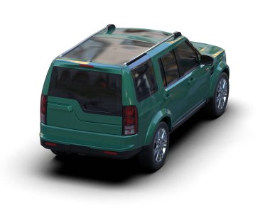 Modern araba beyaz arka planda izole edilmiş. 3d oluşturma.