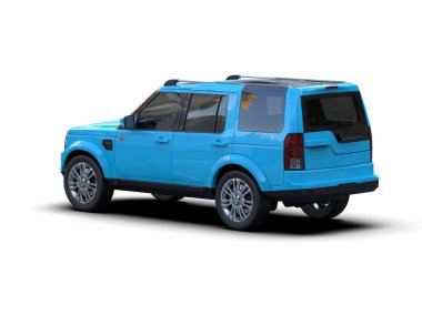 mavi modern aile arabası - yan görünüm