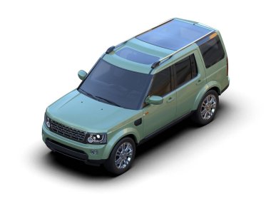 SUv kırpma yolu ile beyaz arkaplanda izole edildi. 3d oluşturma