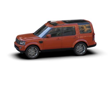 Modern araba arka planda izole edilmiş. 3d oluşturma