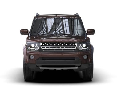 Modern SUV arabası beyaz arka planda izole edilmiş. 3d illüstrasyon