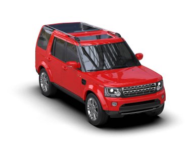 Kırmızı şehir arabası - yan görünüm - yan görünüm.