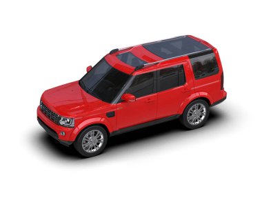 Kırmızı spor araba - yan görünüm