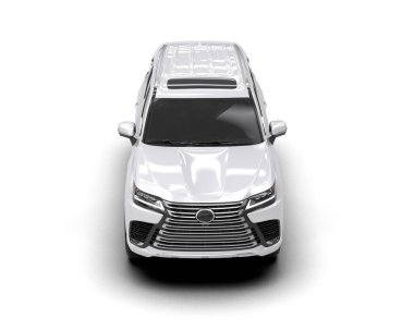 Beyaz arka planda beyaz, modern lüks araba..