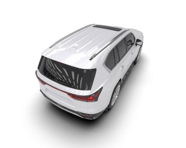 Siyah şehir arabası beyaz arka planda izole edilmiş. 3d resimleme