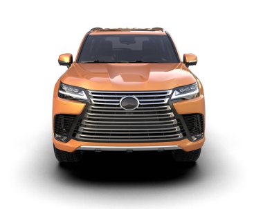 Beyaz arka planda bir cip. 3d oluşturma