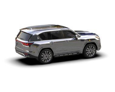 Beyaz arka planda bir cip. 3d oluşturma.