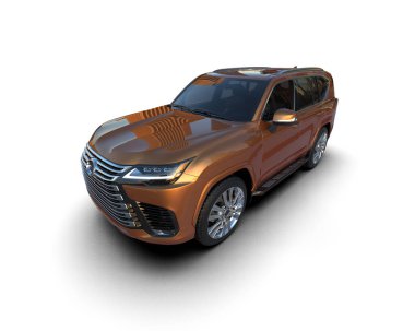 Gri arka planı olan modern lüks bir SUV.