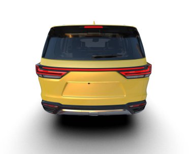 Siyah arka planda sarı bir araba.