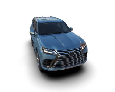 Stüdyo ortamında markasız bir SUV 'un 3 boyutlu çizimi