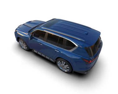 Siyah arka planda mavi bir araba.