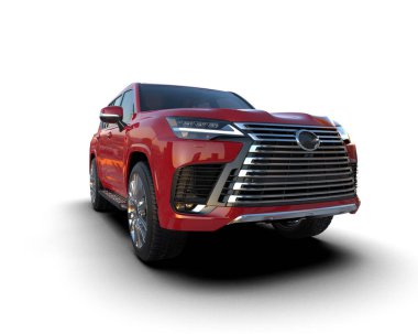 Genel stüdyo ortamında lüks bir SUV 'un 3 boyutlu çizimi